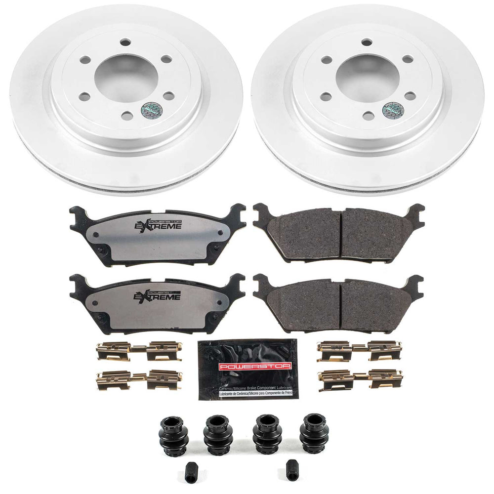 PowerStop CPK8030-36 Rear Z36 Truck & Tow Fully Coated Rotor Brake Kit