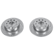 Load image into Gallery viewer, PowerStop EBR1207XPR drilled and slotted rotor pair on a white background