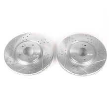 Load image into Gallery viewer, PowerStop JBR1109XPR drilled and slotted rotor pair on a white background