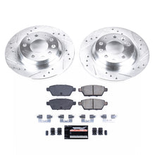 Load image into Gallery viewer, PowerStop K2450 drilled and slotted rotors and brake pads on a white background
