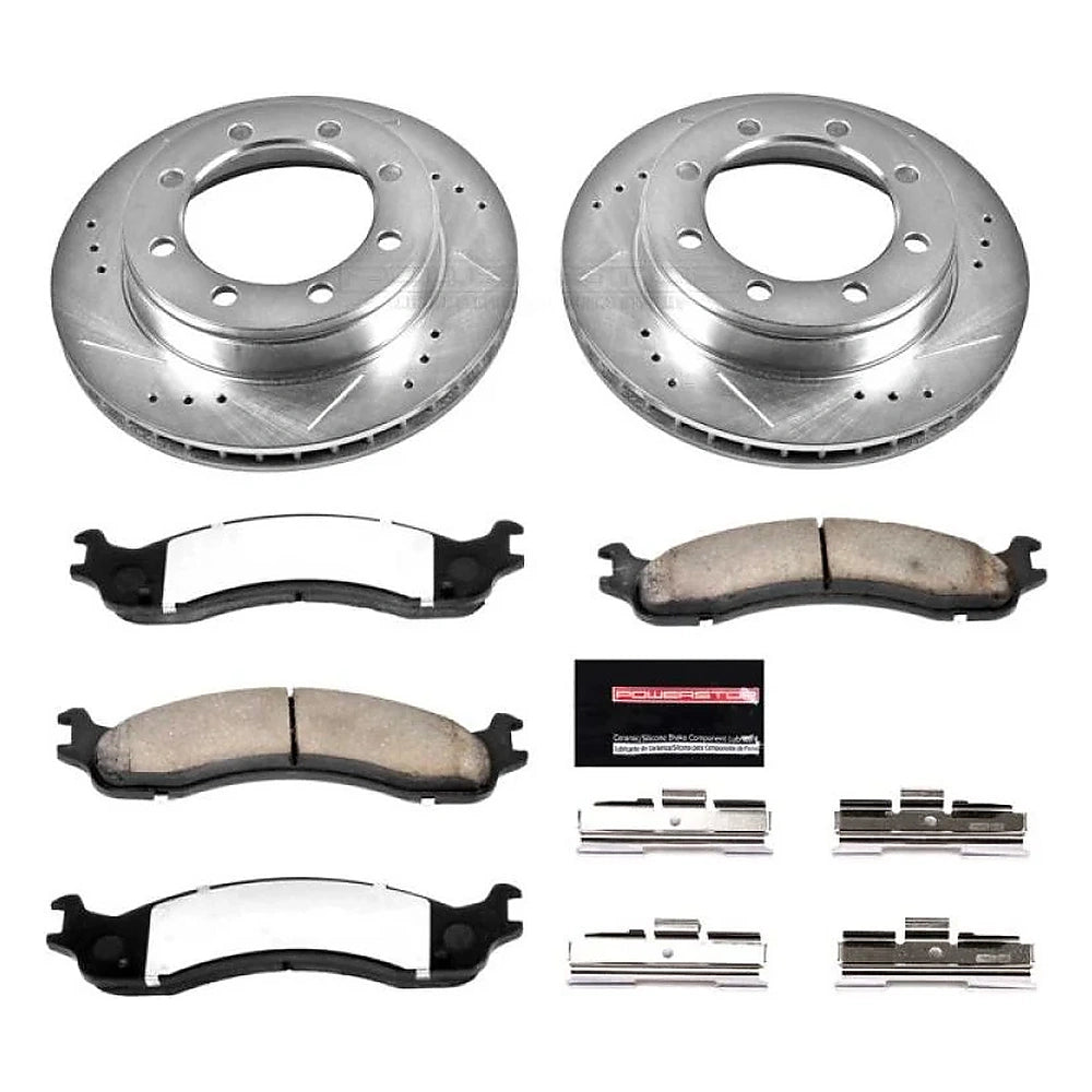 PowerStop Z36 front brake rotors and carbon-fiber ceramic pads