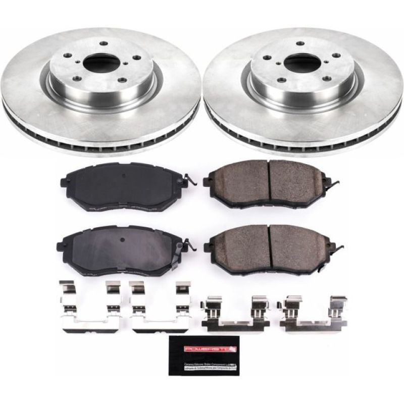 Power Stop KOE4603 front brake kit with drilled slotted rotors and Z17 ceramic pads