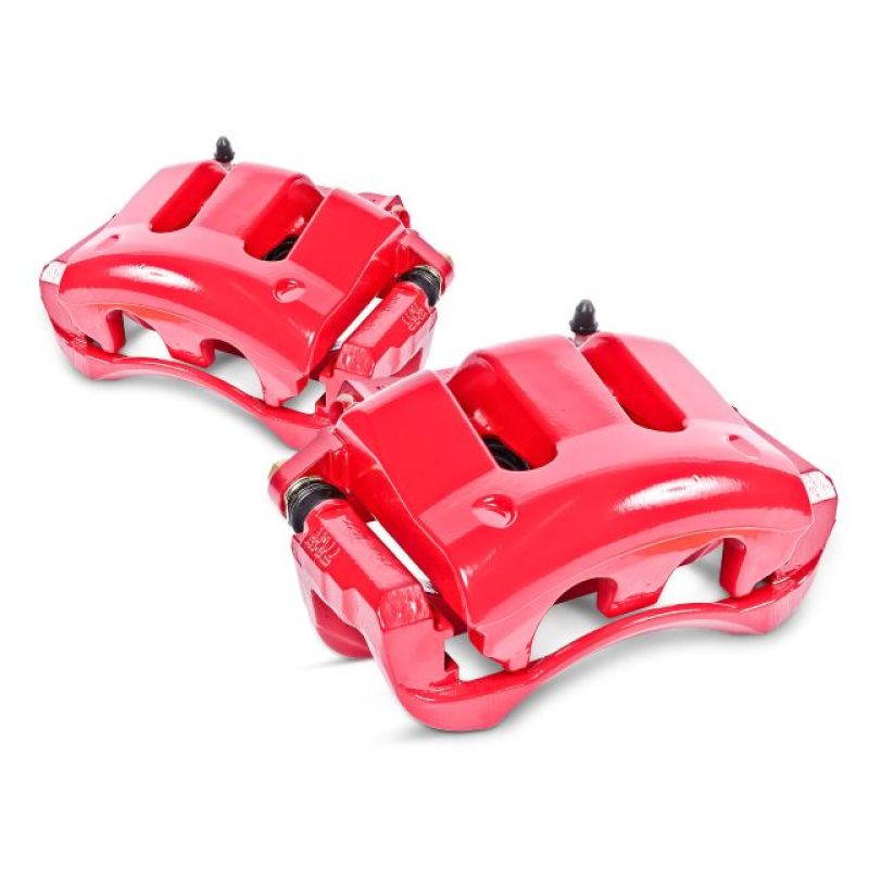 Power Stop Volkswagen Rear Red Calipers with Brackets - Pair - PowerStop PSBS7272