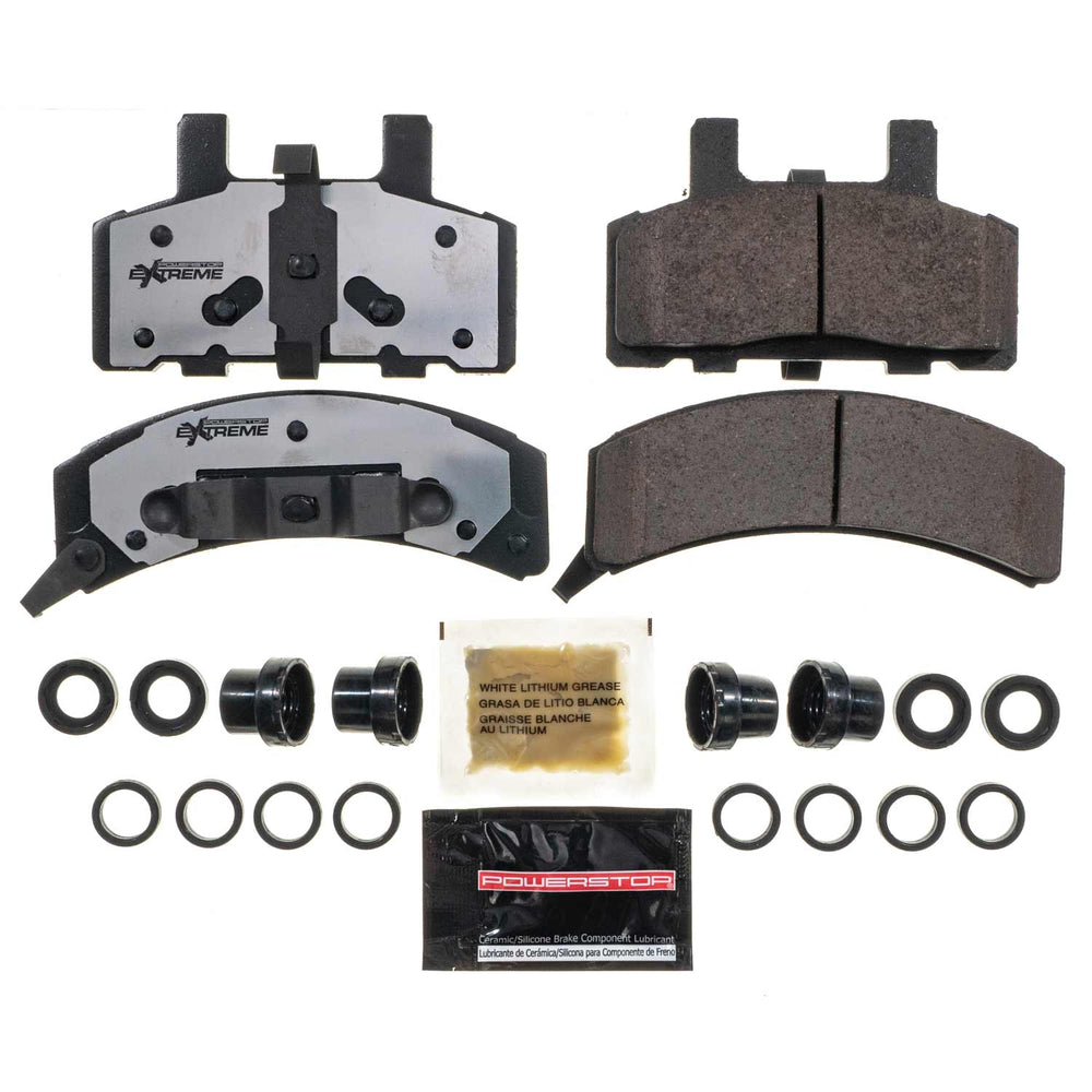 PowerStop Z36-369 brake pads and the hardware shown on a white background