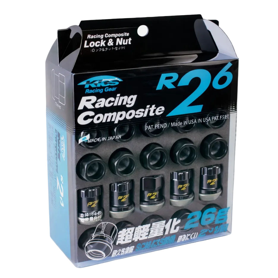 Project Kics 12X1.25 Black R26 Lug Nuts - 16+4 Project Kics PJK32875