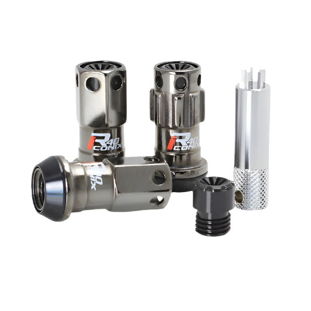 Project Kics 12X1.25 R40 Iconix Classical Lug Nuts w/ Black Plastic Cap - 16+4 - Black Ops Auto Works