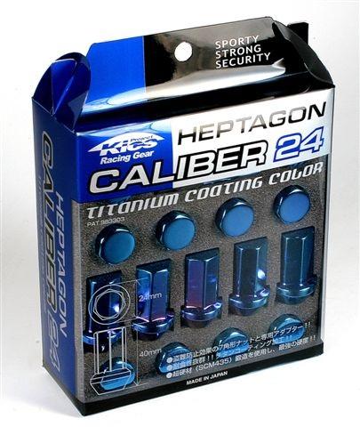 Project Kics 12X1.50 Titanium Blue Caliber Lug Nut Project Kics PJKWHPC01