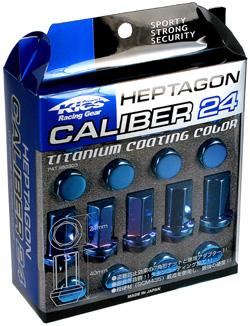 Project Kics 12X1.50 Titanium Blue Caliber Lug Nut Project Kics PJKWHPC01