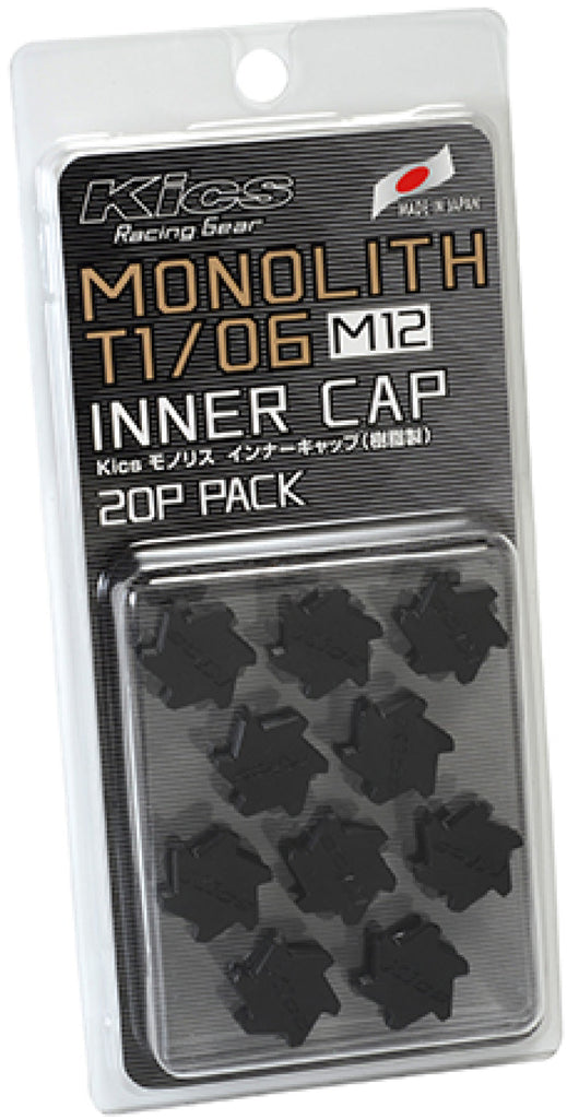 Project Kics M12 Monolith Cap - Black (Only Works For M12 Monolith Lugs) - 20 Pcs - Black Ops Auto Works