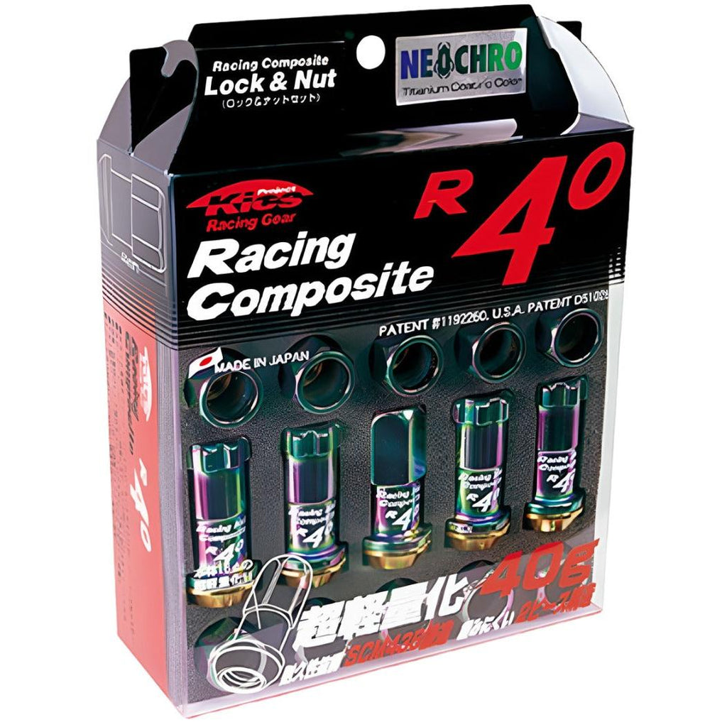 Project Kics 12x1.25 R40 Lug Nuts - Neo Chrome (16+4 Locks) - Project Kics PJKKRC13N