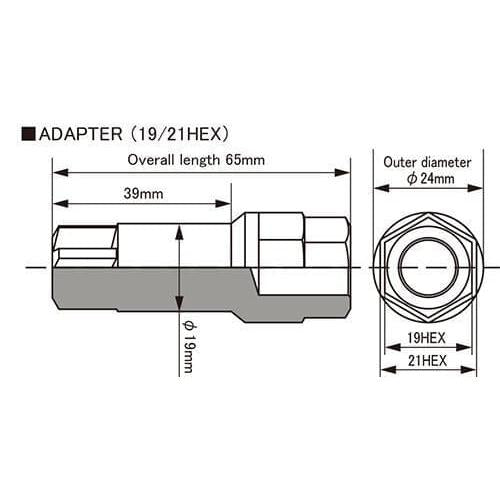 Project Kics Key Adapter for Monolith M14 Nut - Key - Project Kics PJKWA129