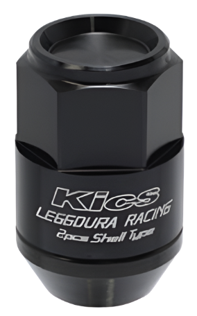 PJKWCL3513K-Project Kics Leggdura Racing Shell Type Lug Nut 35mm Closed-End Look 16 Pcs + 4 Locks 12X1.25 Black-Lug Nuts-Project Kics
