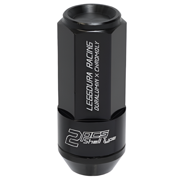 Project Kics Leggdura Racing Shell Type Lug Nut 53mm Closed-End Look 16 Pcs + 4 Locks 12X1.5 Black - Project Kics PJKWCL5311K