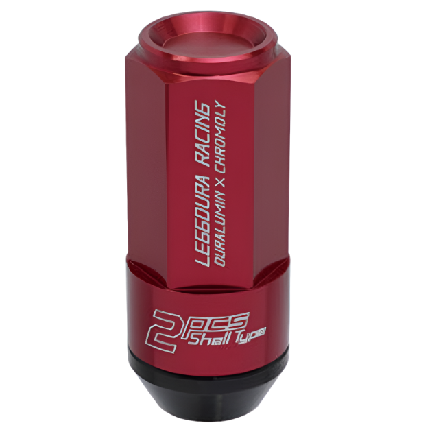 Project Kics Leggdura Racing Shell Type Lug Nut 53mm Closed-End Look 16 Pcs + 4 Locks 12X1.5 Red - Project Kics PJKWCL5311R