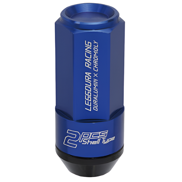 Project Kics Leggdura Racing Shell Type Lug Nut 53mm Closed-End Look 16 Pcs + 4 Locks 12X1.5 Blue - Project Kics PJKWCL5311U