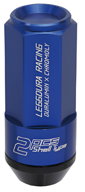 PJKWCL5313U-Project Kics Leggdura Racing Shell Type Lug Nut 53mm Closed-End Look 16 Pcs + 4 Locks 12X1.25 Blue-Lug Nuts-Project Kics