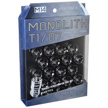 Load image into Gallery viewer, Project Kics 14 x 1.5 Glorious Black T1/07 Monolith Lug Nuts - 20 Pcs - Project Kics PJKWMN04GK