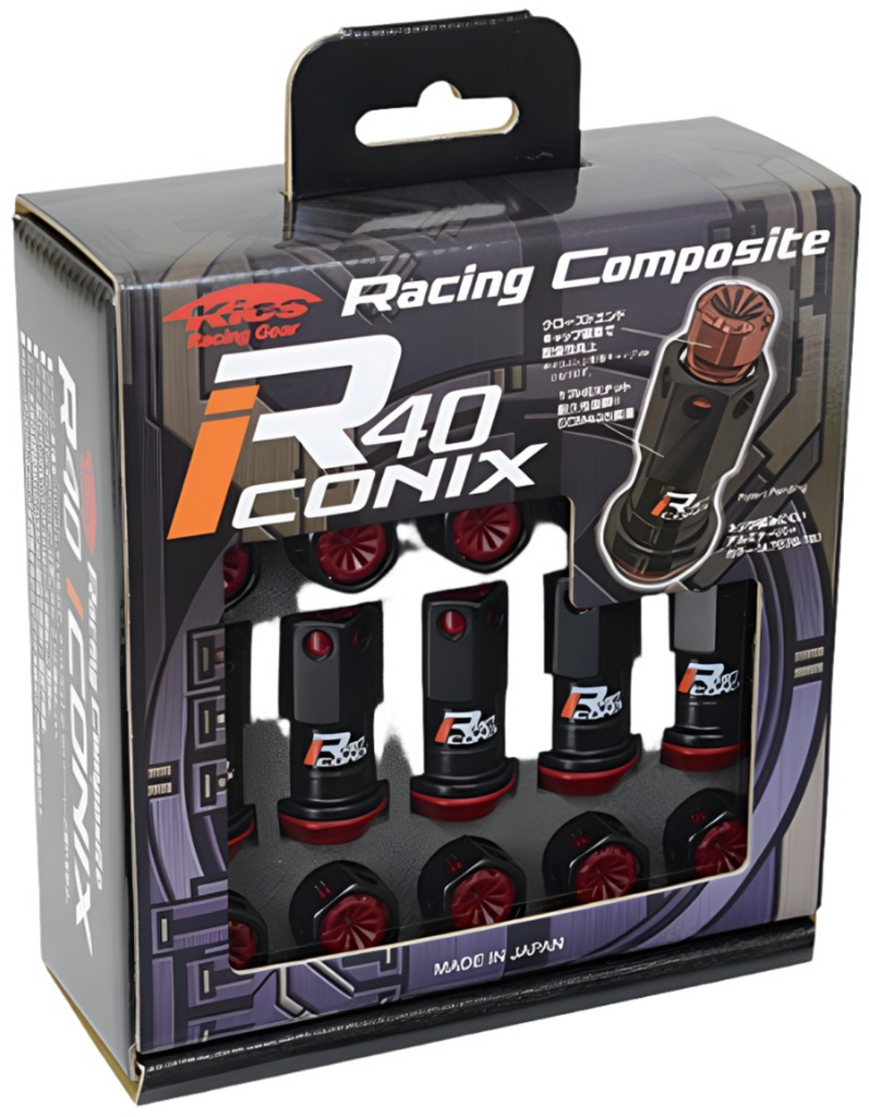 PJKWRIF11NK-Project Kics 16+4 Locks Neocro R40 Iconix W/ Plastic Cap (Black) - 12X1.50-Lug Nuts-Project Kics