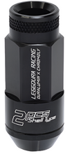 Load image into Gallery viewer, PJKWRL5311K-Project Kics Leggdura Racing Shell Type Lug Nut 53mm Open-End Look 16 Pcs + 4 Locks 12X1.5 Black-Lug Nuts-Project Kics