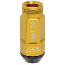 Load image into Gallery viewer, Project Kics Leggdura Racing Shell Type Lug Nut 53mm Open-End Look 16 Pcs + 4 Locks12X1.25 Gold - Project Kics PJKWRL5313A
