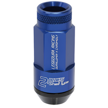 Load image into Gallery viewer, Project Kics Leggdura Racing Shell Type Lug Nut 53mm Open-End Look 16 Pcs + 4 Locks 12X1.25 Blue - Project Kics PJKWRL5313U