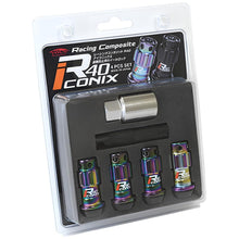 Load image into Gallery viewer, Project Kics 12X1.50 R40 Iconix Neochrome Lug Nut Lock Set - 4 - Project Kics PJKWYIF41NK