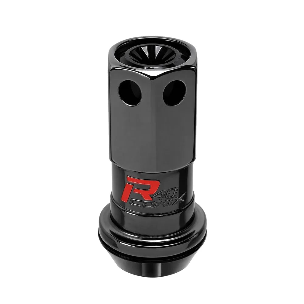 Project Kics R40 Iconix 12x1.25 Black Lug Nut (Black Seat) - 1pc - Project Kics PJKWZRI3KK