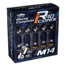 Load image into Gallery viewer, Project Kics R40 iCONIX black capless M14x1.25 lug nut and lock set