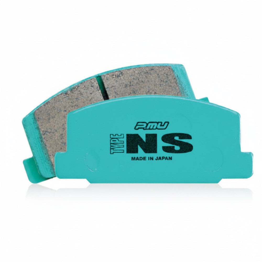 Project Mu Type NS front brake pad set, teal backing plate, for 2023+ Toyota GR Corolla