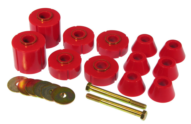Prothane 73-80 GM Body Mount 12 Bushing Kit - Red - Black Ops Auto Works