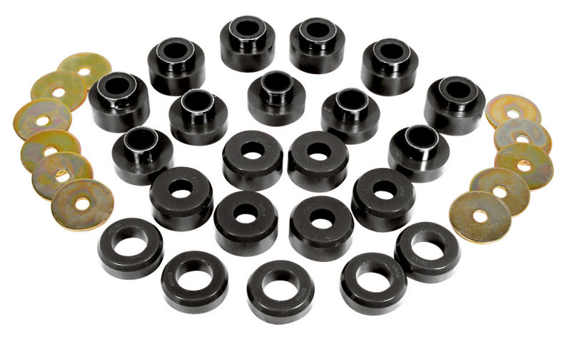 Prothane 97+ Jeep TJ Body Mount Kit - Black - Black Ops Auto Works