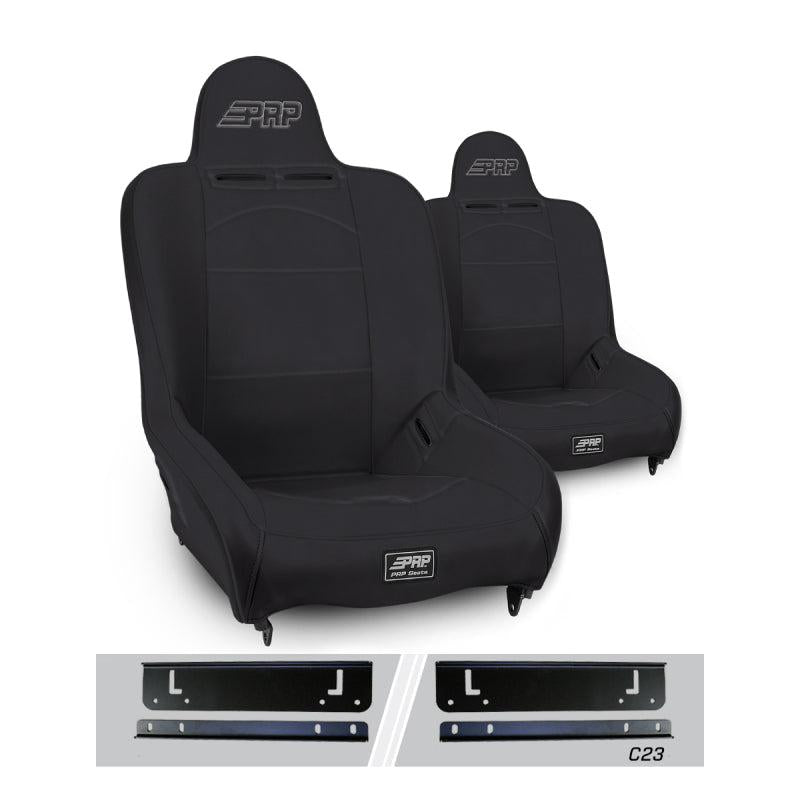 PRP Seats PRP 97-02 Jeep Wrangler TJ Premier High Back Suspension Seats Kit (Pair) - Black
