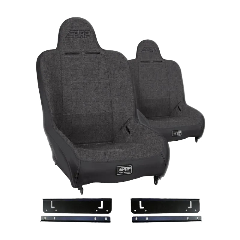 PRP 97-02 Jeep Wrangler TJ Premier High Back Suspension Seats Kit (Pair) - Gray PRP Seats PRPA100110-C23-54
