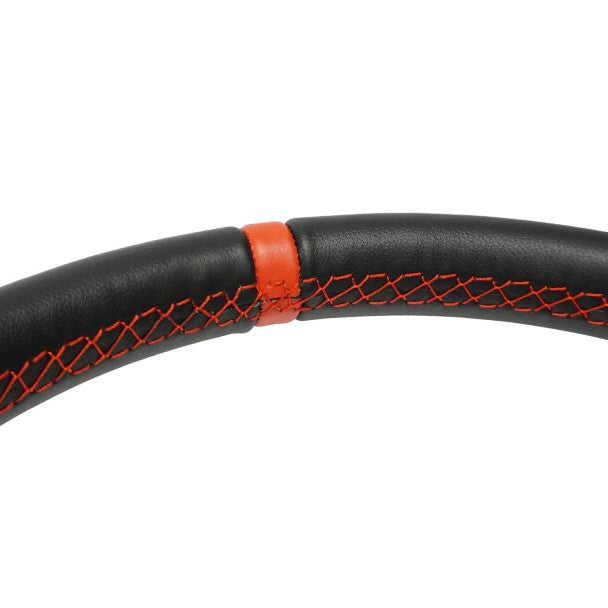 PRP G152 red leather flat steering wheel with aluminum center for off-road and performance vehicles