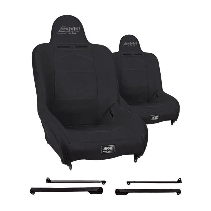 PRP Seats PRP Premier High Back Suspension Seats Kit for Jeep Wrangler CJ7/YJ (Pair) - Black