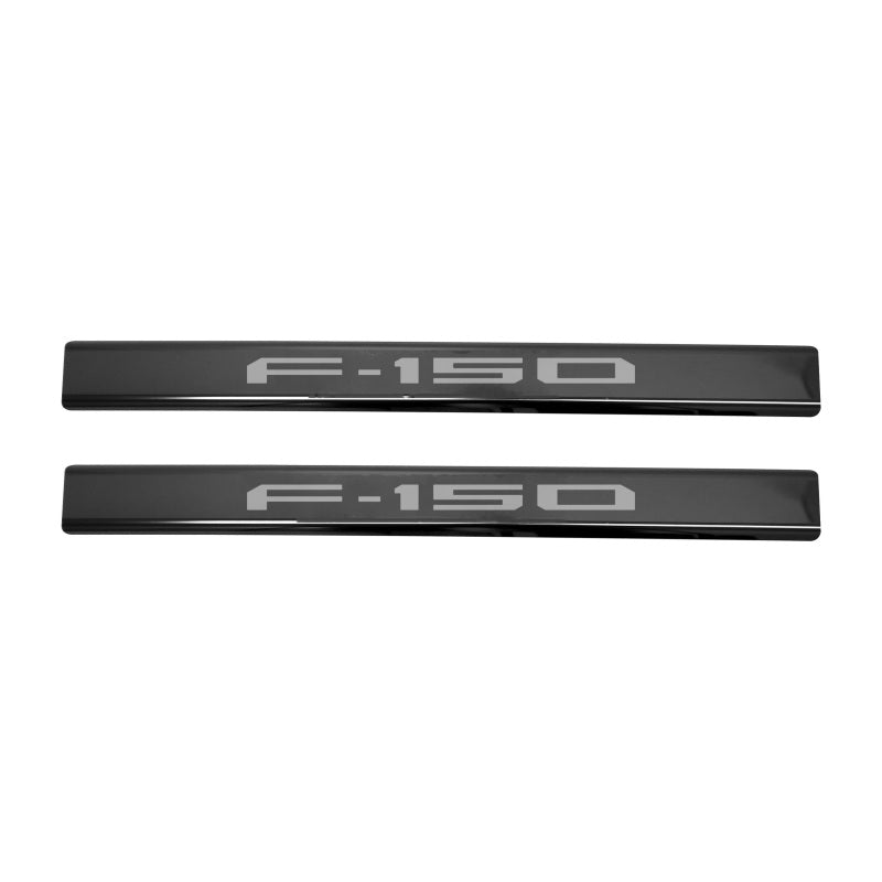Putco 15-20 Ford F-150 - SuperCrew w/ F-150 Etchinng (4pcs) Black Platinum Door Sills Putco PUT95150BPFD