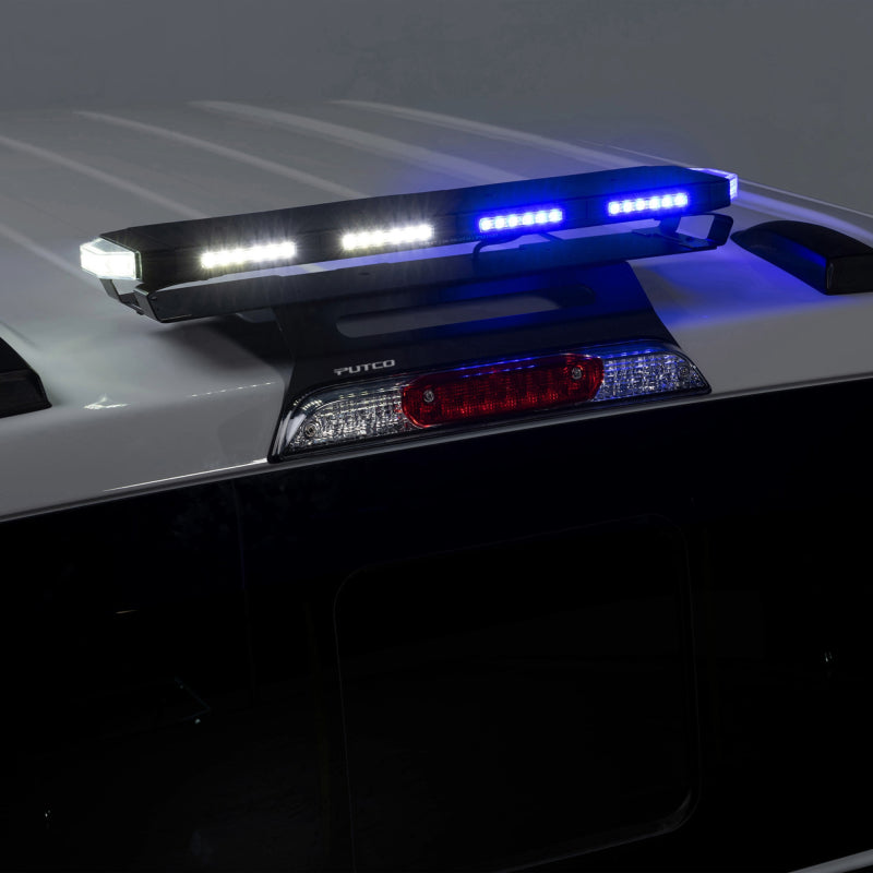 Putco 24 inch Tri-Hornet tri-color LED strobe light with amber white and blue LEDs