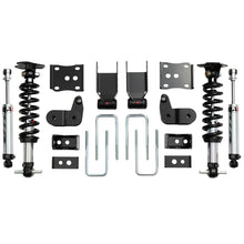 Load image into Gallery viewer, Photo showing all components of QA1 21-25 Ford F150 4WD dual adjustable lowering kit including coilovers, shocks and brackets