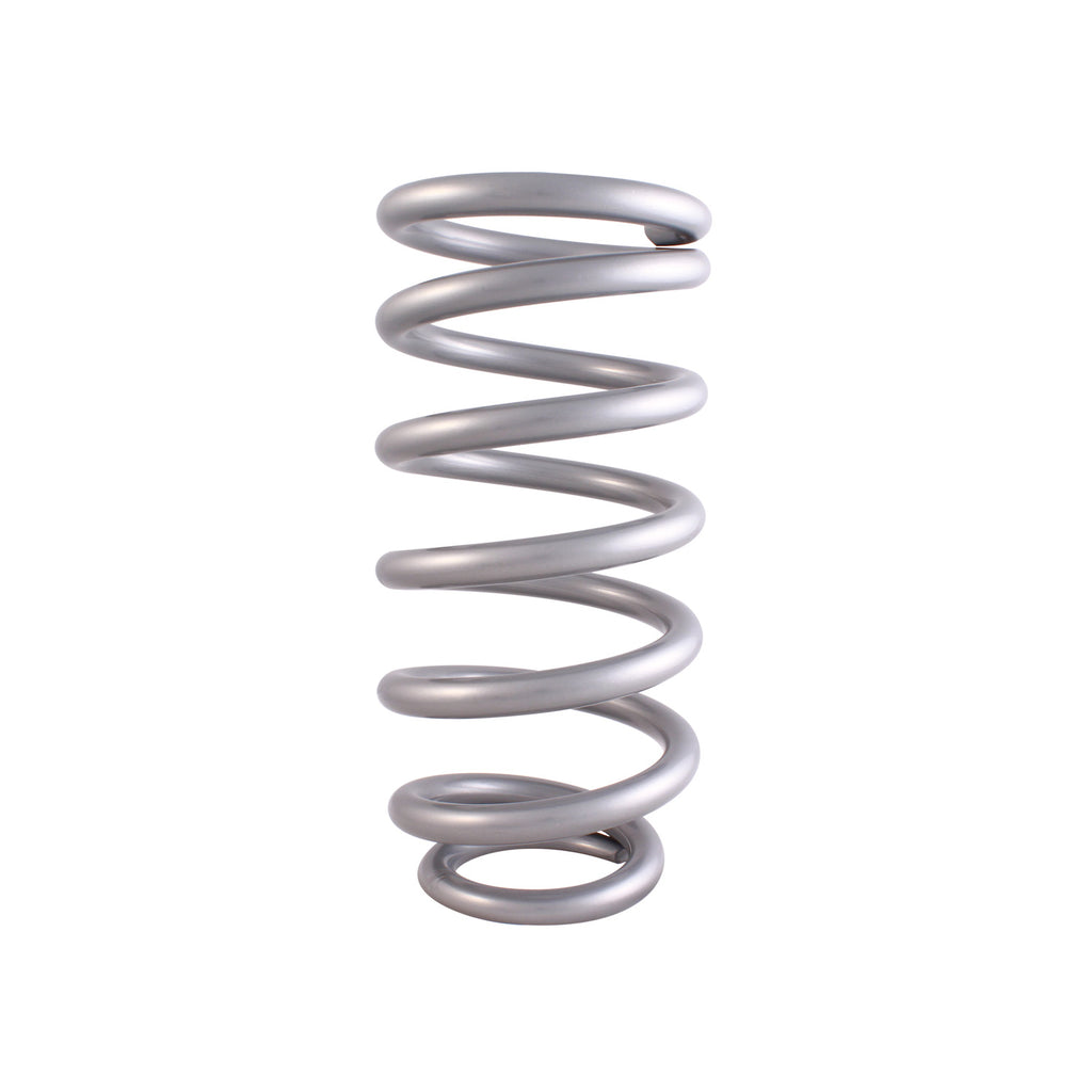 -QA1 3-1/2in ID Tapered High Travel Pigtail Spring - 10in Length x 500lbs/in - Silver Powder Coated-Coilover Springs-QA1