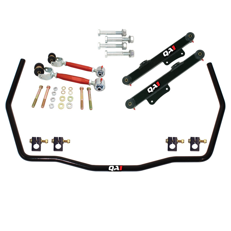 QA1 adjustable rear upper and lower control arms with polyurethane bushings