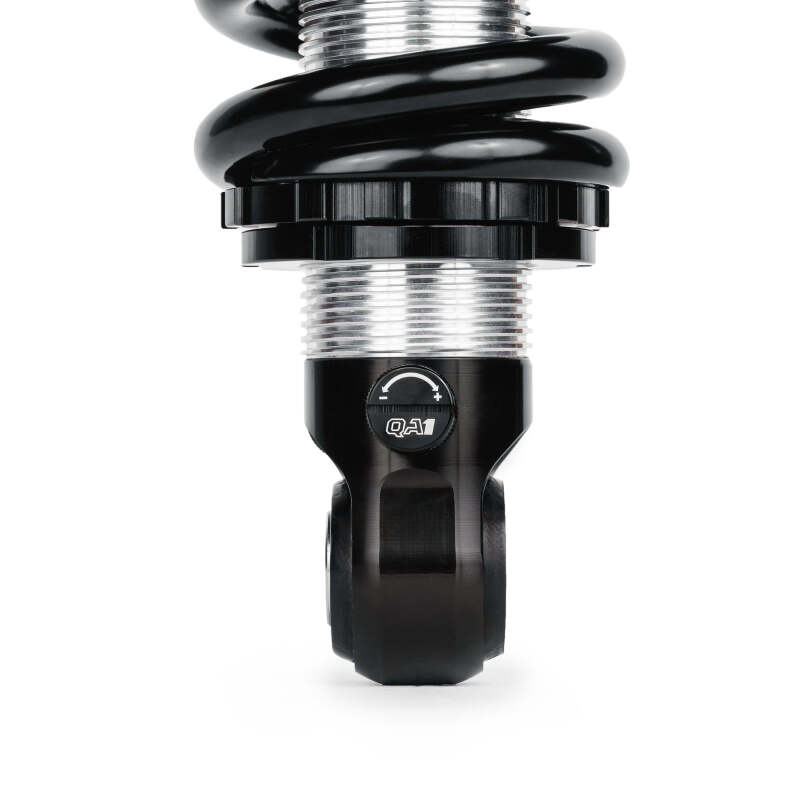Close-up of QA1 99-06 Chevy Silverado 1500 2WD single adjustable coilover shock showing spring and adjustment knob