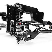 Load image into Gallery viewer, Close-up view of QA1 single adjustable coil-over shock and bracket in the rear suspension kit for 1999-2006 Chevy Silverado 1500 short bed