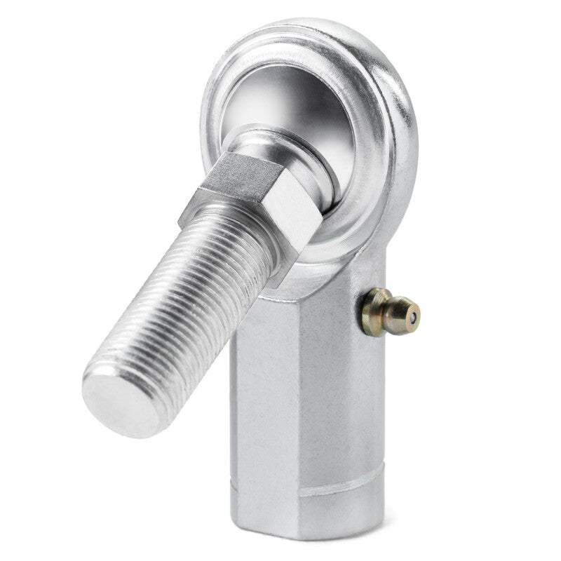 QA1 C Series 2-Pc Rod End - Female/Left Hand - .375in Bore x 3/8-24 w/Stud & Zerk - Carbon Steel, product image 1