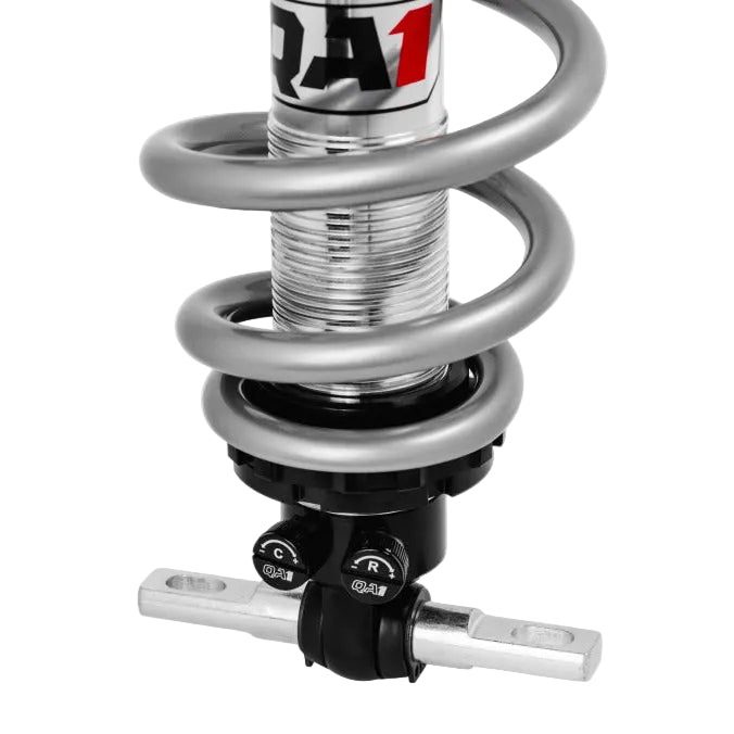 Close-up of double adjustable coil-over shock