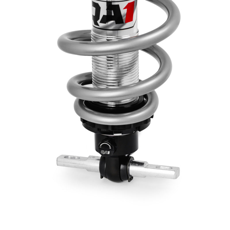 Close-up of single adjustable coil-over shock
