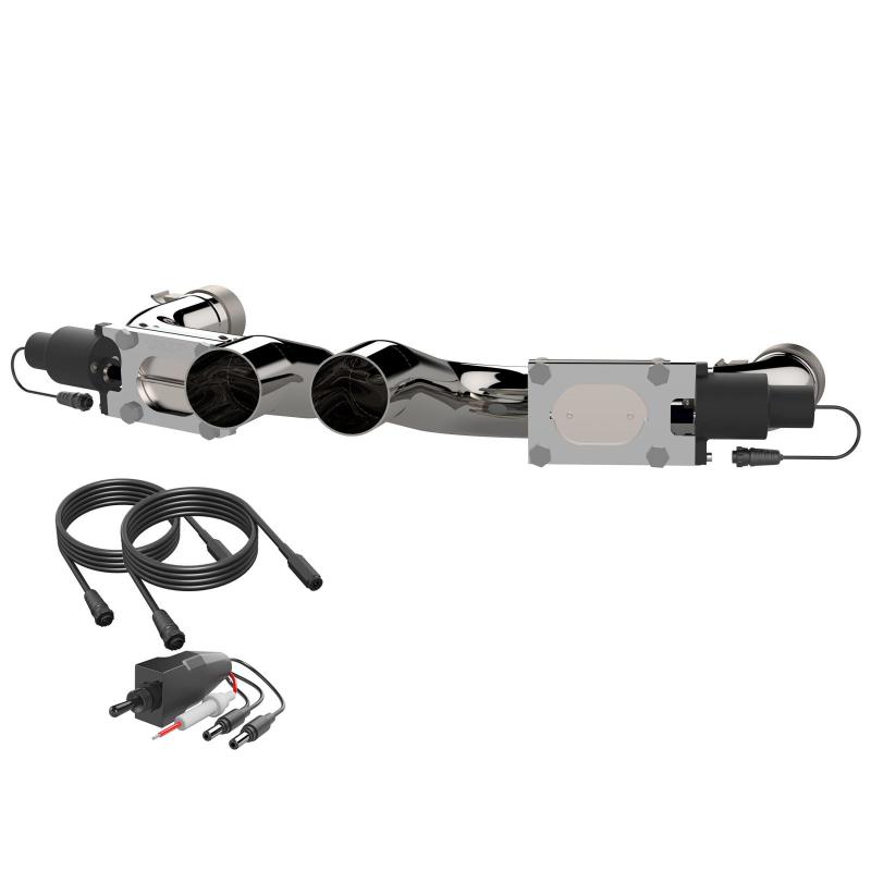 QTP 11-18 Dodge Challenger/Charger 5.7L 2.5in 304SS Aggressor Cutout Dual Mid Pipes - Black Ops Auto Works