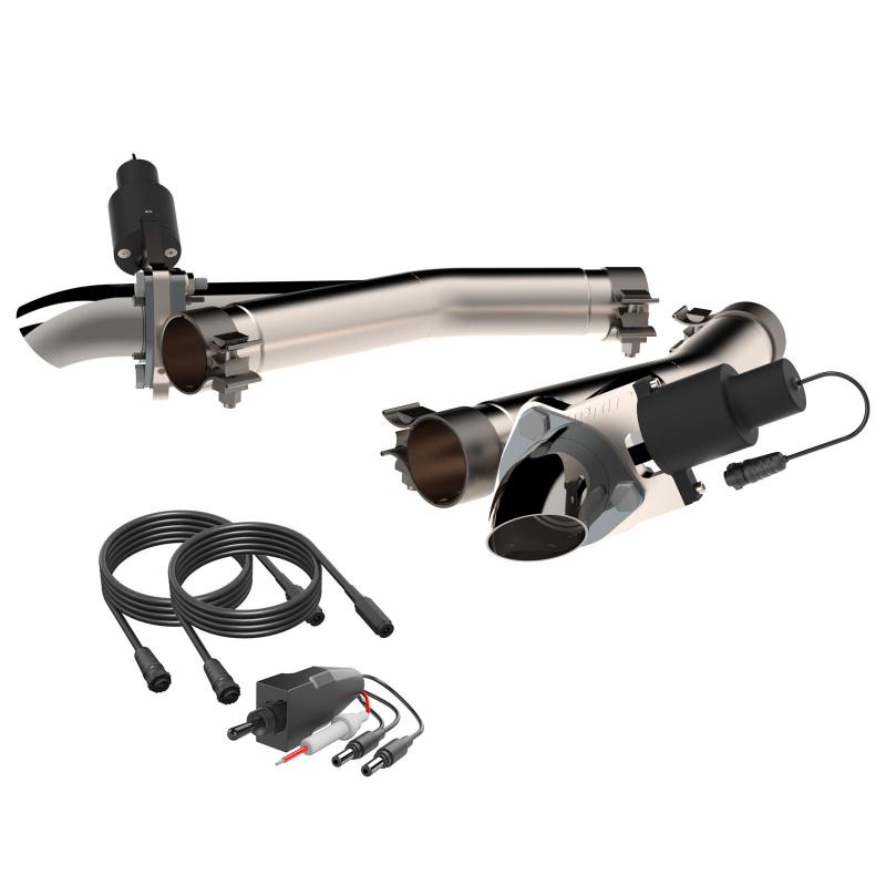 QTP 11-18 Dodge Durango 5.7L 2.5in 304SS Aggressor Cutout Dual Mid Pipes - Black Ops Auto Works