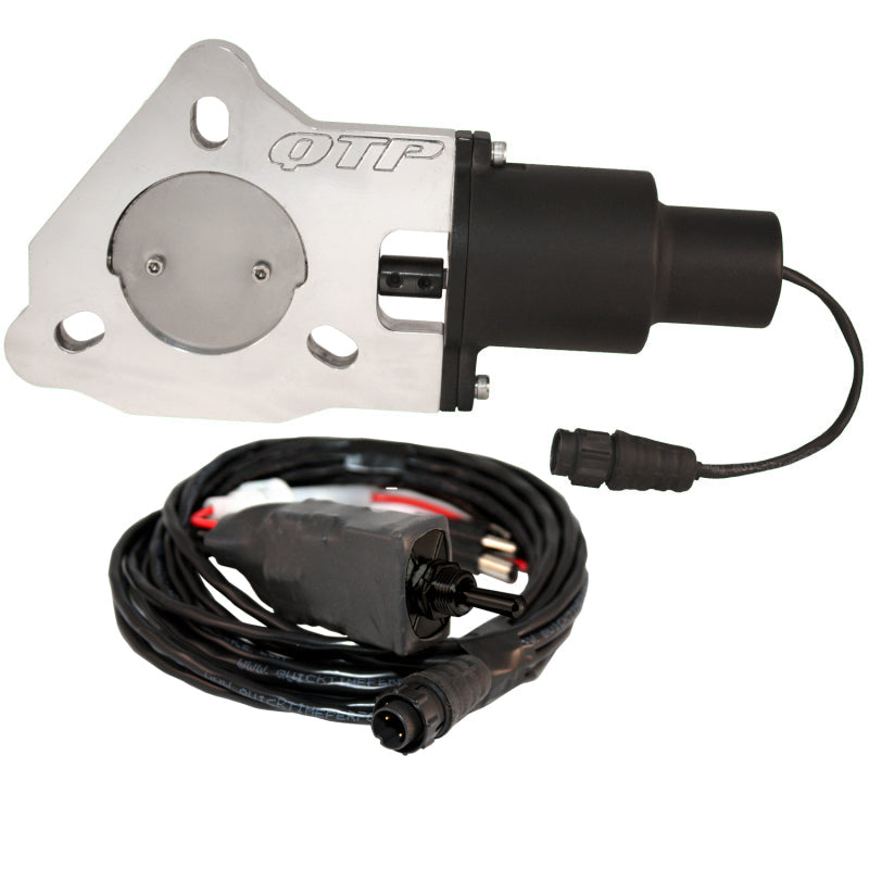 QTP 2.5in Bolt-On QTEC Electric Cutout Valve - Single - Black Ops Auto Works