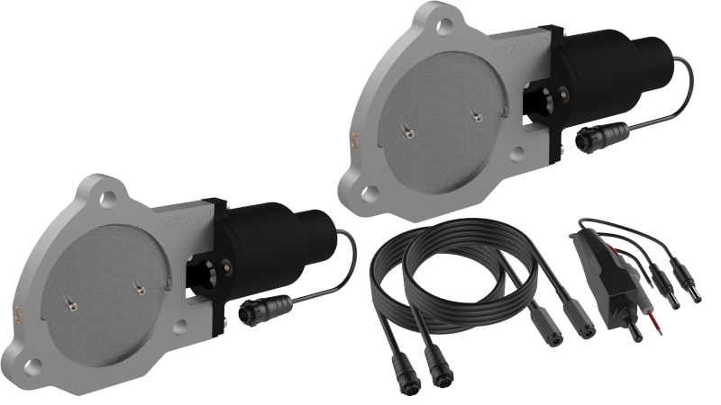 QTP 3.5in Bolt-On QTEC Dual Electric Cutout Valves - Pair - Black Ops Auto Works