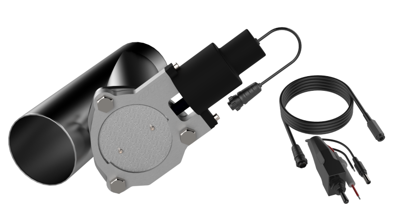 QTP 3.5in Bolt-On QTEC Electric Cutout Valve - Single - Black Ops Auto Works
